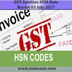 GST Services HSN Code Booklet 03 July 2017