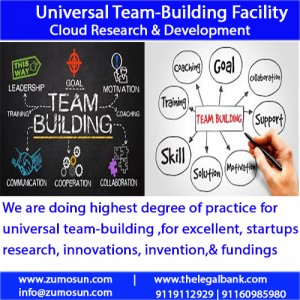 Universal Team building Platform is providing the facilities of mentorship, supports in funding for person, startups, MSME, Businesses at every stage of business.